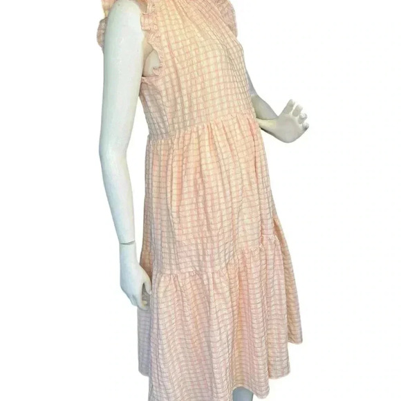 Calixta Gorg Pink Plaid Ruffle Dress Size Small .#87 - Picture 9 of 16
